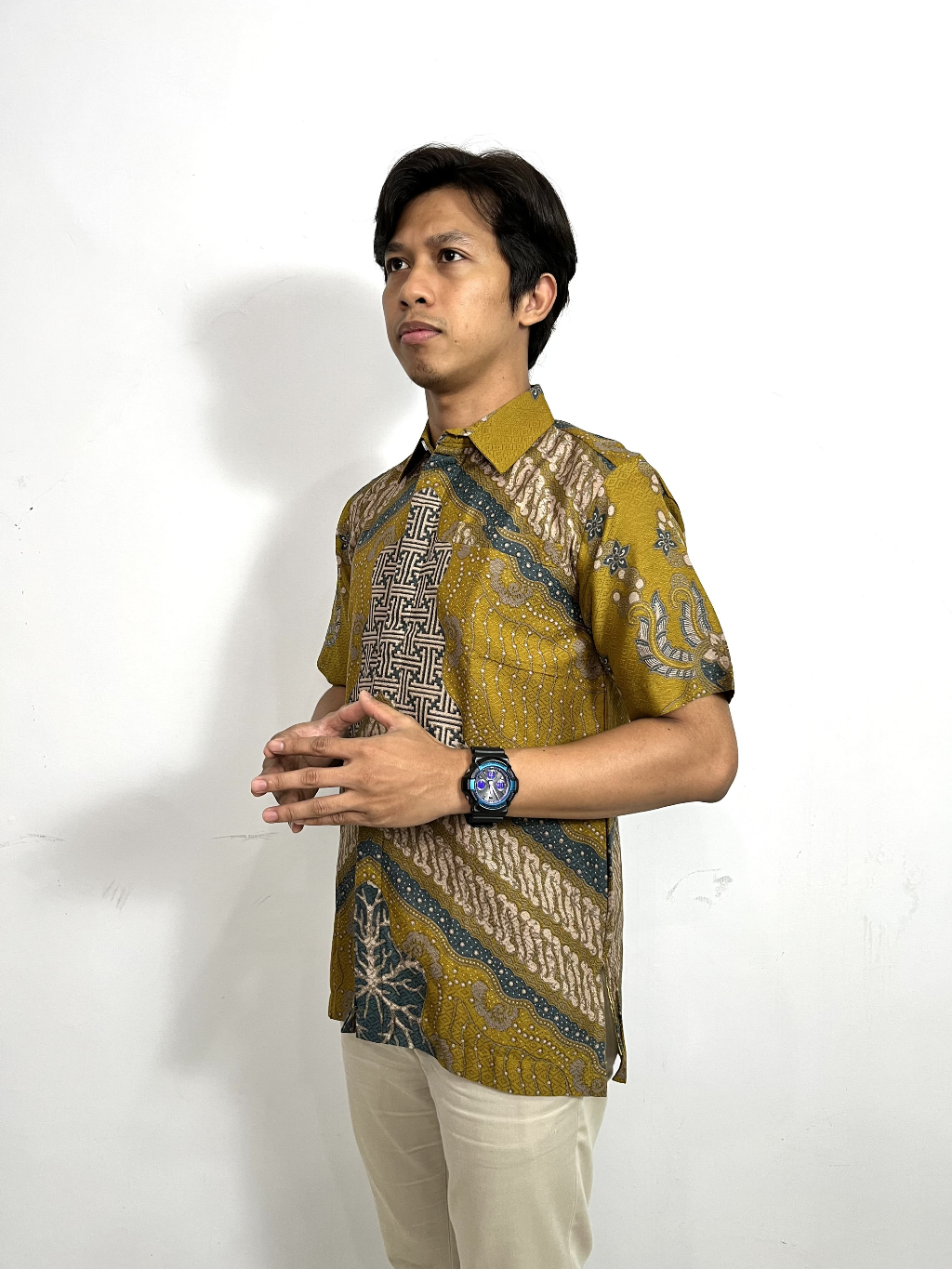 MARGARIA BATIK - Kemeja Batik Pria Lengan Pendek Bahan Dobby - Kemeja Ilham