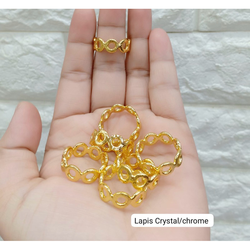 Cincin lapis kristal aman pakai harian replika emas asli London