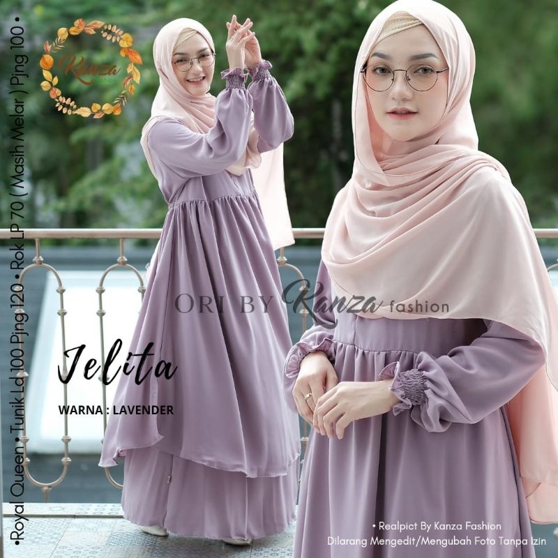 jelita set Tunik dan Rok by Kanza premium