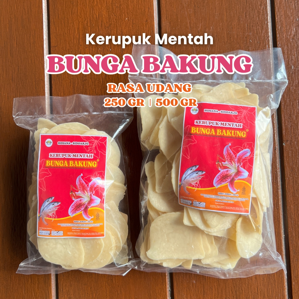 

Kerupuk Udang Mentah Cap Bunga Bakung Sidoarjo 500gr - 1kg