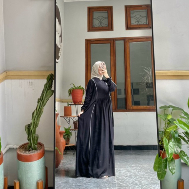 Gamis Mecca Rayon Premium Jumbo Dress Basic By Soraya Outfit