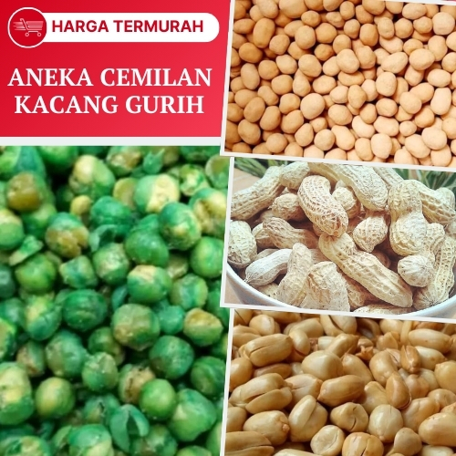 

Jajanan Jadul Kacang Bawang Bali Kacang Telur Atom Gangsar Cemilan Polong Hijau Original Asin Gurih