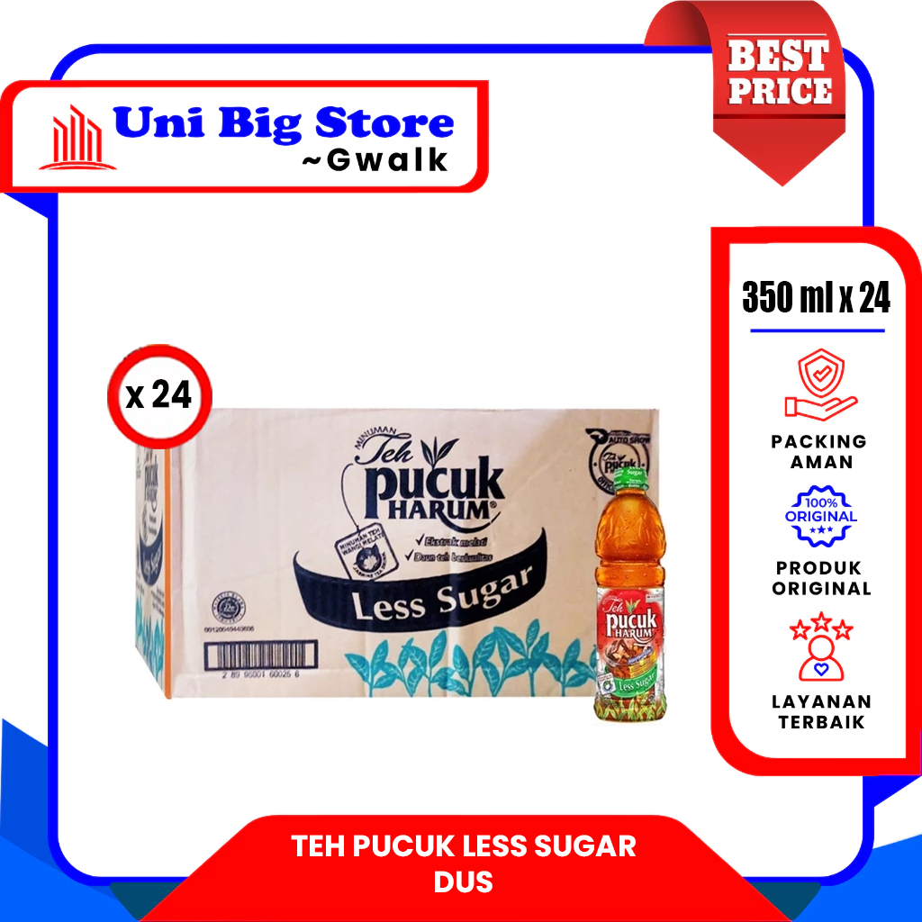 

TEH PUCUK HARUM LESS SUGAR BOTOL DUS - (350 ml x 24 pcs)