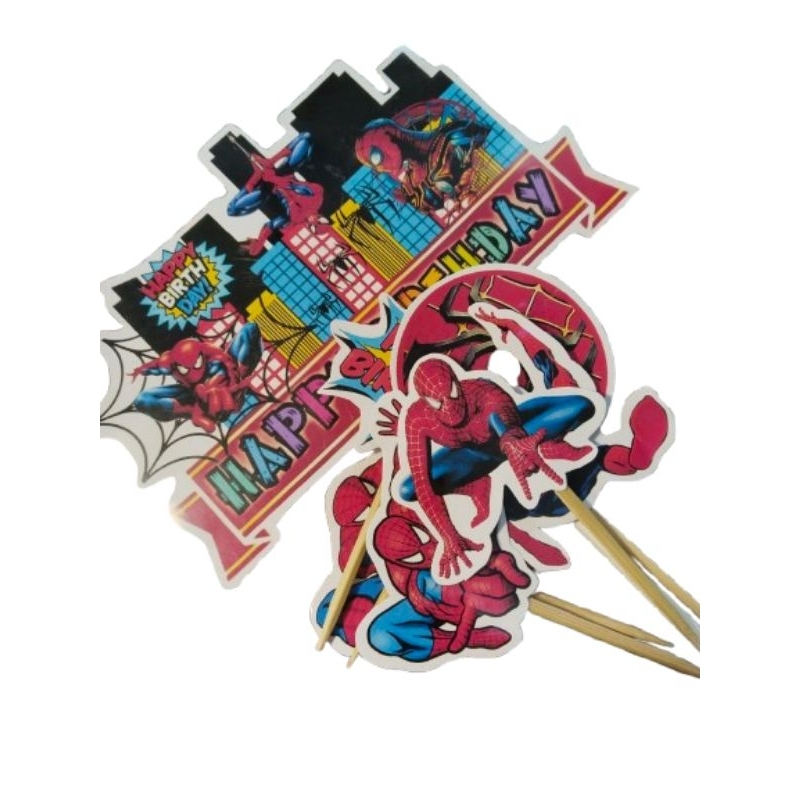 TOPPER CAKE ULANG TAHUN KATAKTER SPIDERMAN