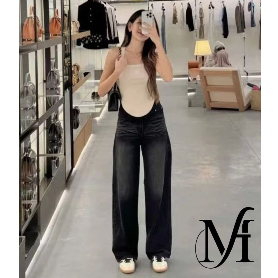 Celana Panjang Pria/Wanita Baggy Loose  High Waist Jeans Premium-Korean Stayle Jeans