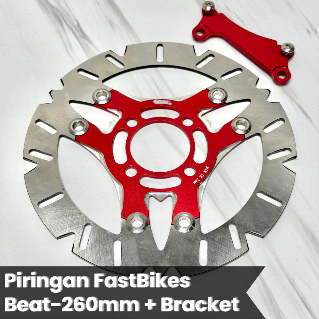 Piringan Cakram Depan FastBikes Model Segitiga+Bracket 260mm Piringan/Disc Motor Beat