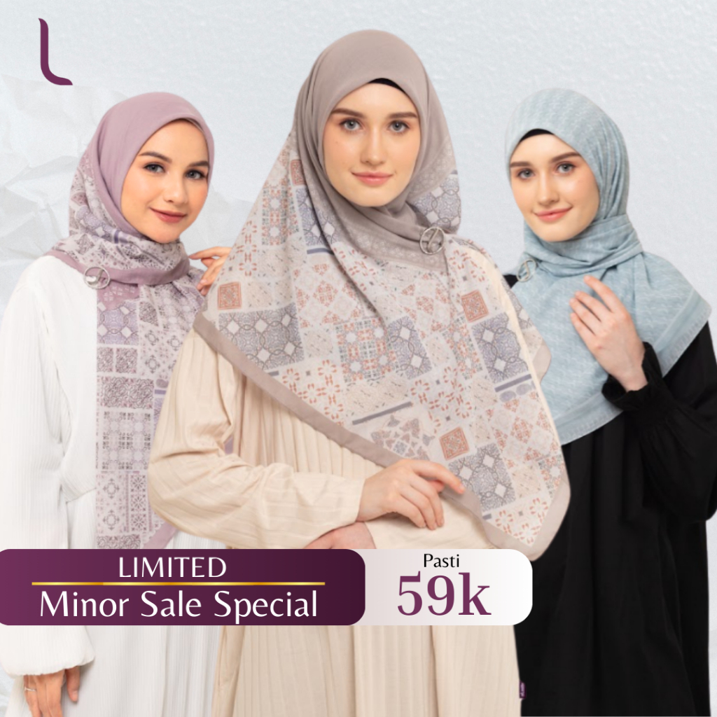 Elzatta Jilbab Segiempat Scarf Motif Defect Sale Obelia Series