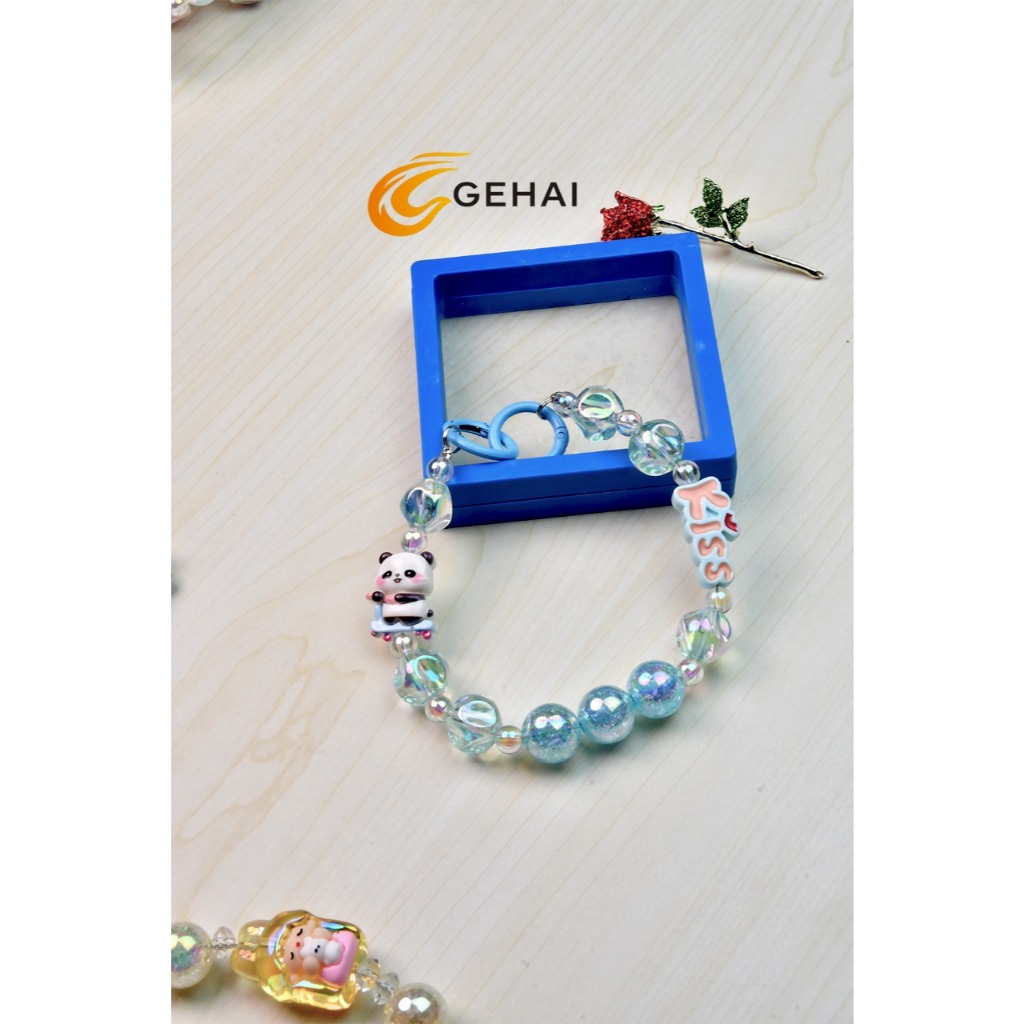 Gantungan HP bracelet gelang Tali Gantungan Tas Unik Karakter Panda Banyak Warna Gantungan Kamera