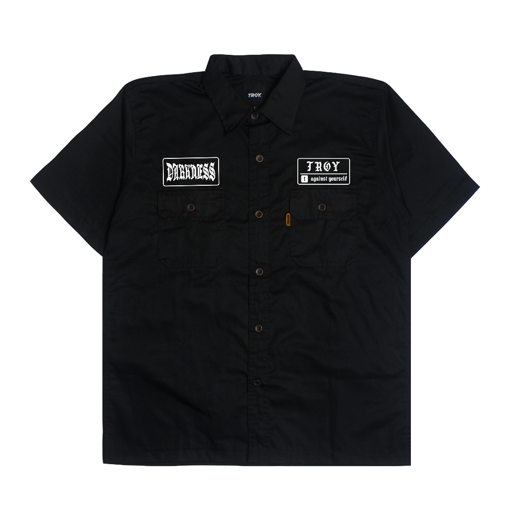 Troy Company Work Shirt Workwear Black Darkness - Kemeja Kerja Workshirt Hitam WSP 3046