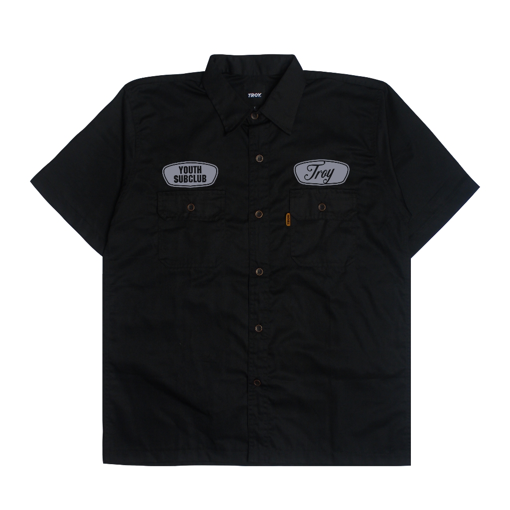 Troy Company Work Shirt Workwear Black Subclub - Kemeja Kerja Workshirt Hitam WSP 3042