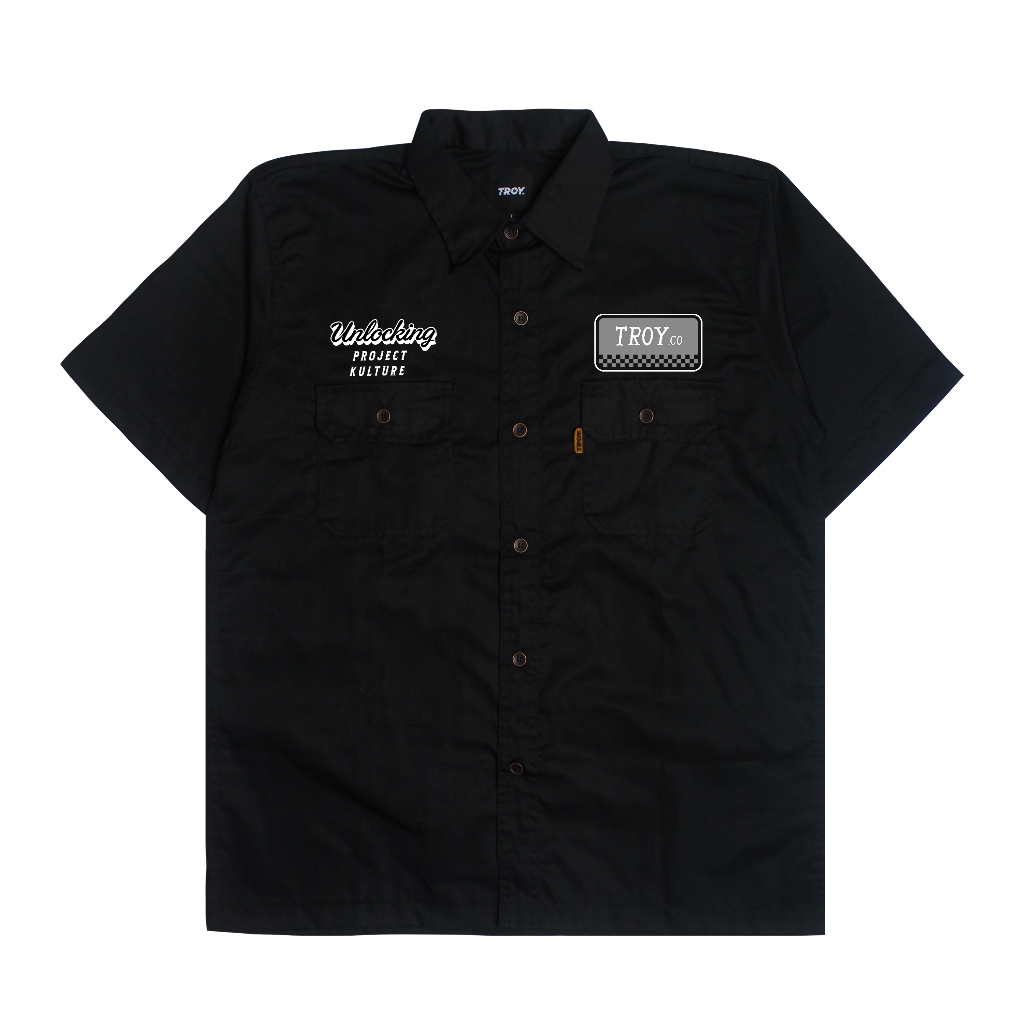 Troy Company Work Shirt Workwear Black Unlocking - Kemeja Kerja Workshirt Hitam WSP 3047