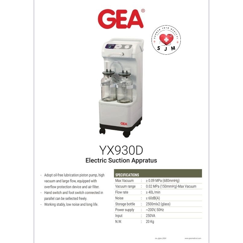 Gea Suction Pump Yx930d / Suction 2 Tabung Merk Gea