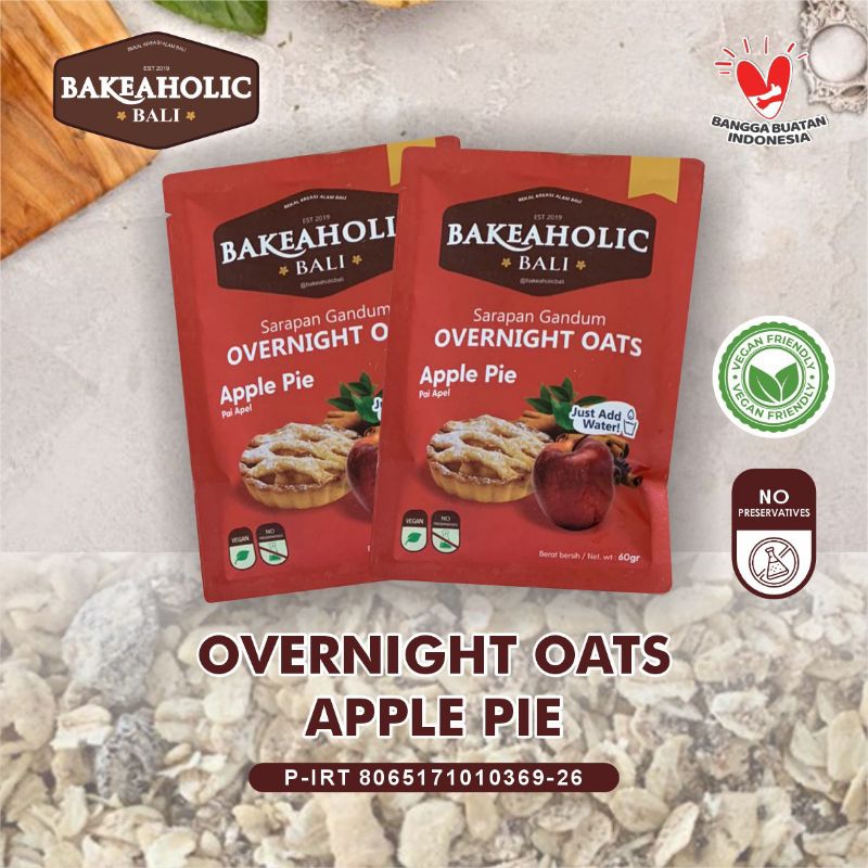 

Sereal Premium Overnight Oats Apple Pie 60 gr by Bakeaholic Bali