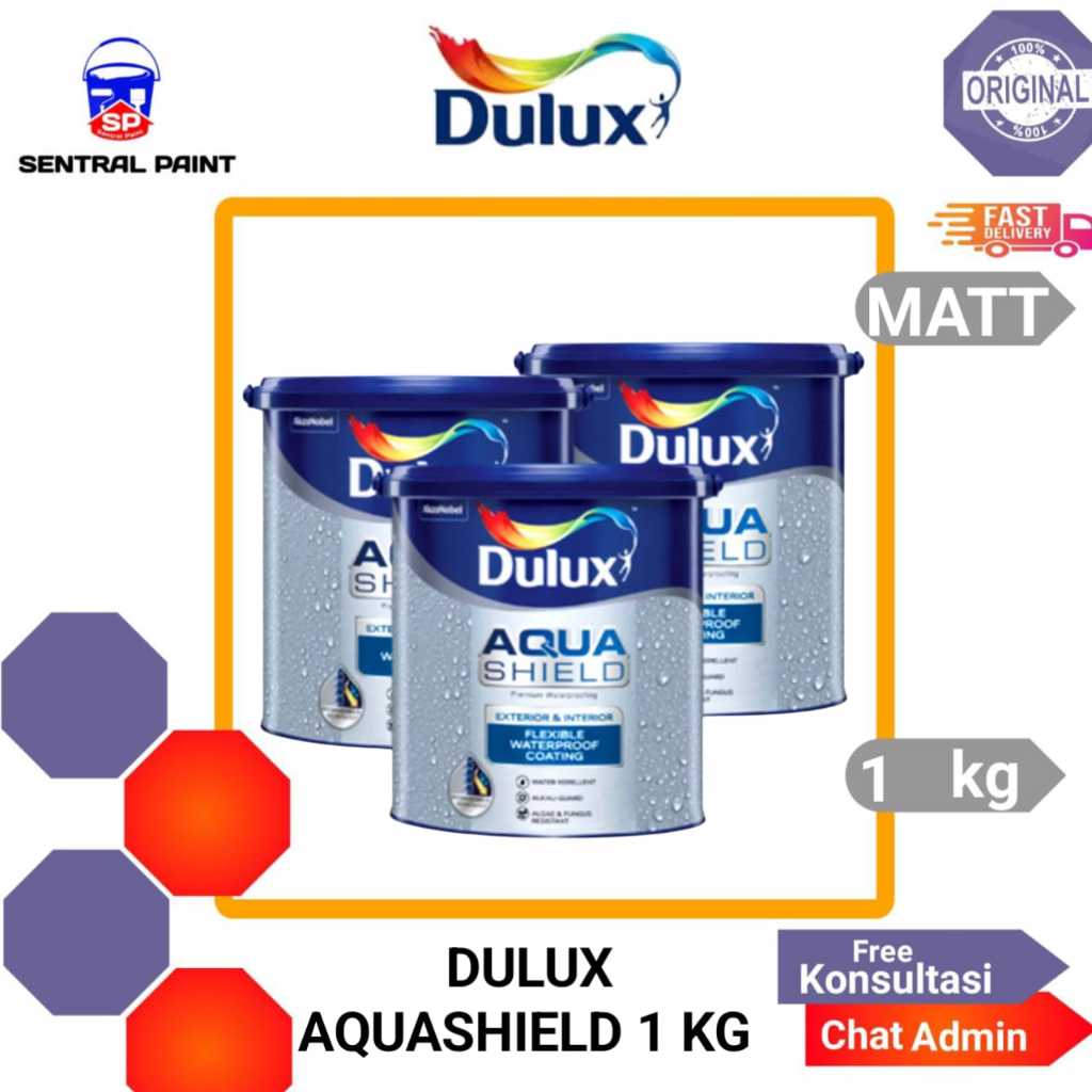 DULUX AQUA SHIELD 1 KG / CAT TEMBOK WATERPROOF ANTI BOCOR ANTI AIR