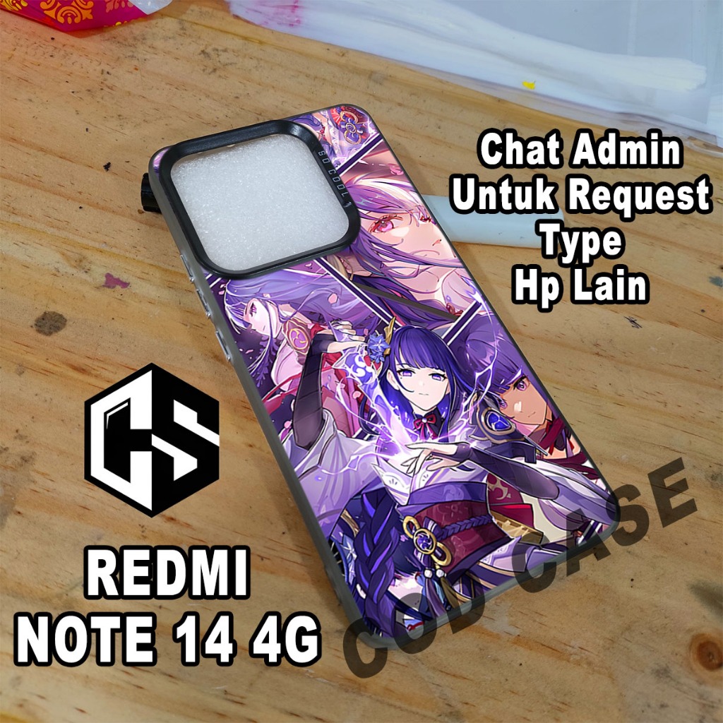 case Hp REDMI NOTE 14 4G/motif gambar genshin impact/case hologram redmi note 14 4g/casing/softcase/