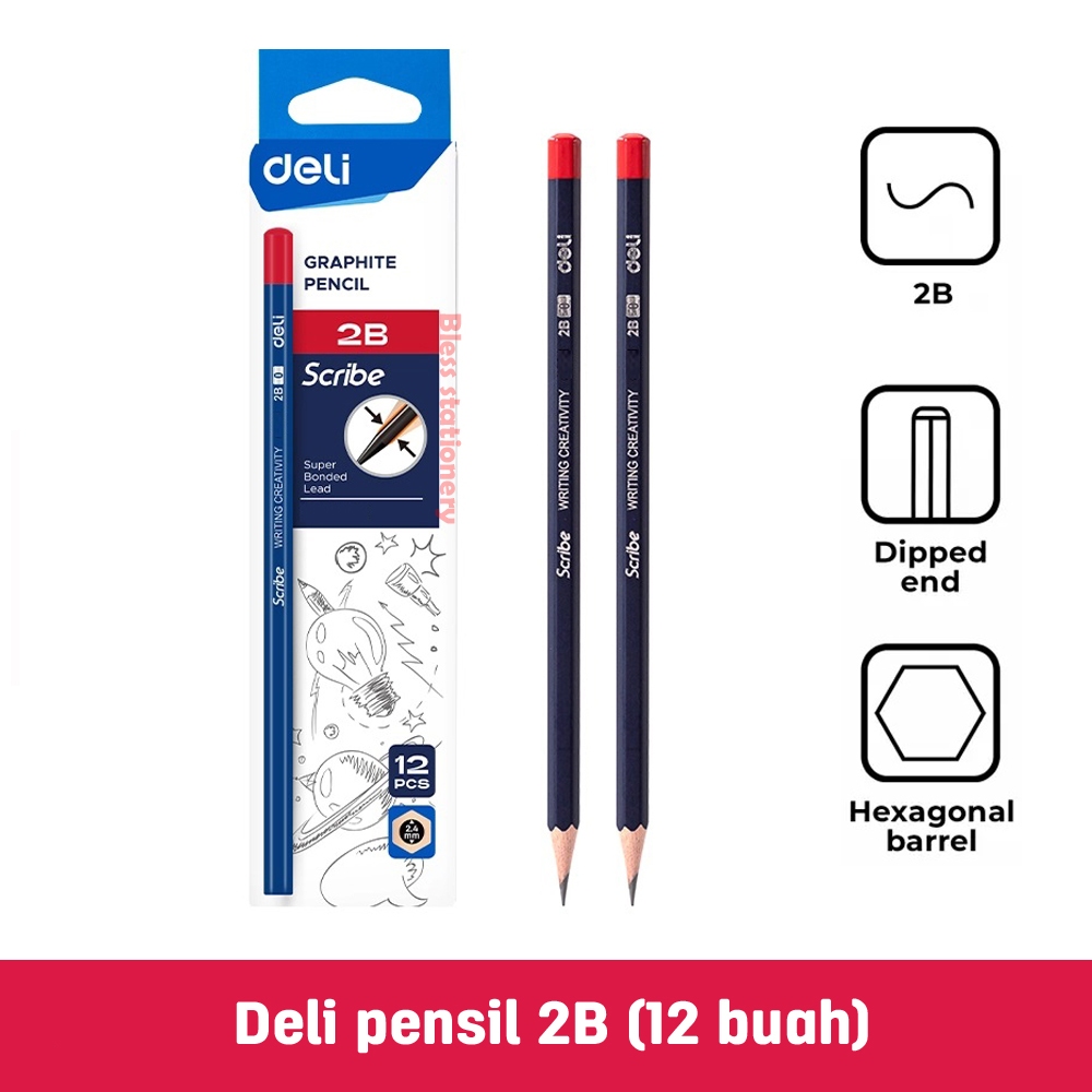 

Pensil 2B DELI Pensil ujian Pensil komputer Pensil kayu 2 B Pencil scanner Graphite pencil
