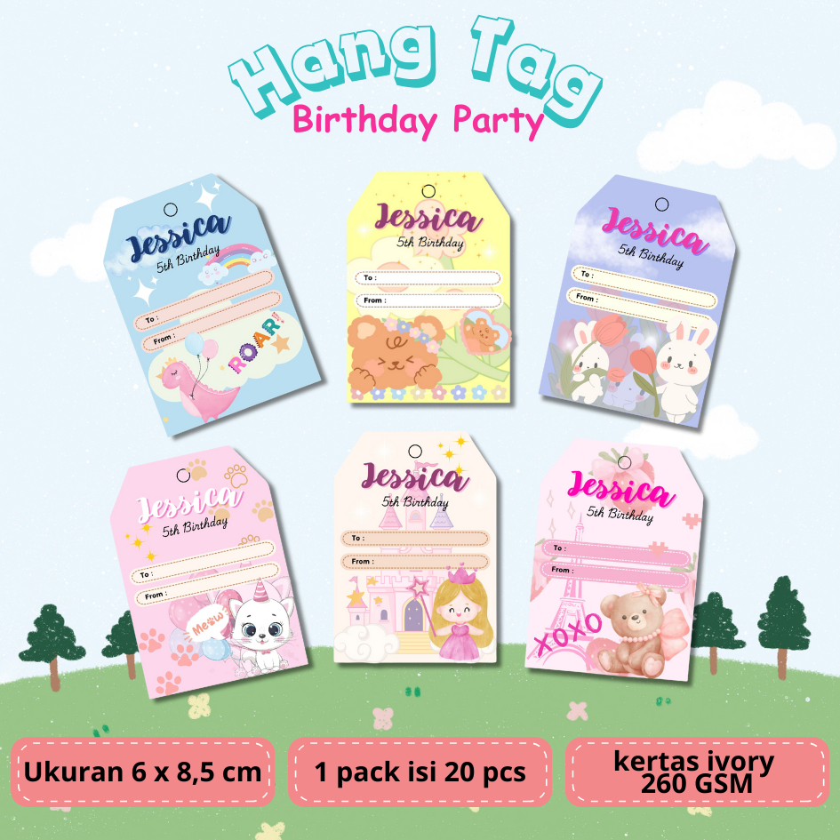 Hang Tag Birthday Party Anak Lucu Hang Tag Ulang Tahun Anak
