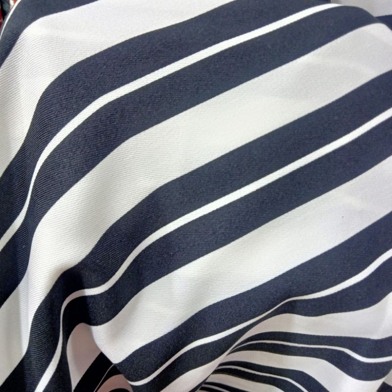 Kain Twill Satin Silk Motif Salur Import - Kain Satin Silk Original - Kain Silk Motif - Kain Satin S
