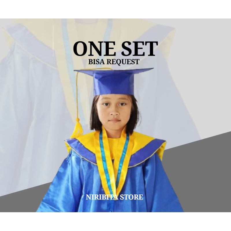 Toga One Set TK/PAUD - Toga Wisuda TK/PAUD - Paket Toga Wisuda TK/PAUD - Paket Lengkap Toga Wisuda T