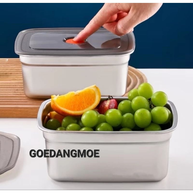 Food pan storage Food container stainless ttp plastik kedap vacuum silicone seal 1200ml 1500ml sekat