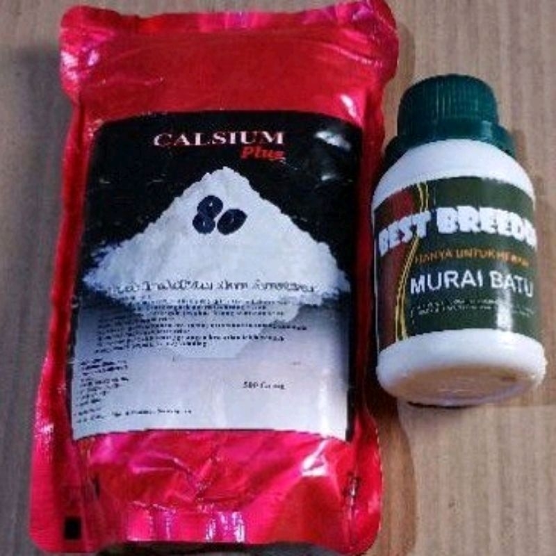 Satu paket Best breeding murai batu 80ml dan calcium 500gr Best breding besar kalsium besar Vitamin 