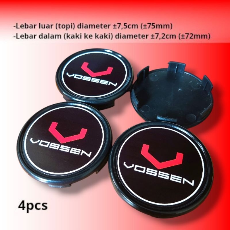 1SET (4PCS) TUTUP CENTER DOP VELG MOBIL VARIASI TUTUP DOP VELG DIAMETER LUAR ±7,5CM