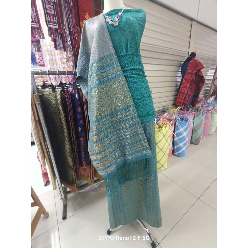 SONGKET TUMTUMAN TTS SUTRA BEMBERT BENANG KRISTAL.TUMPAL GOLD+BAHAN KEBAYA SEMI PERANCIS.