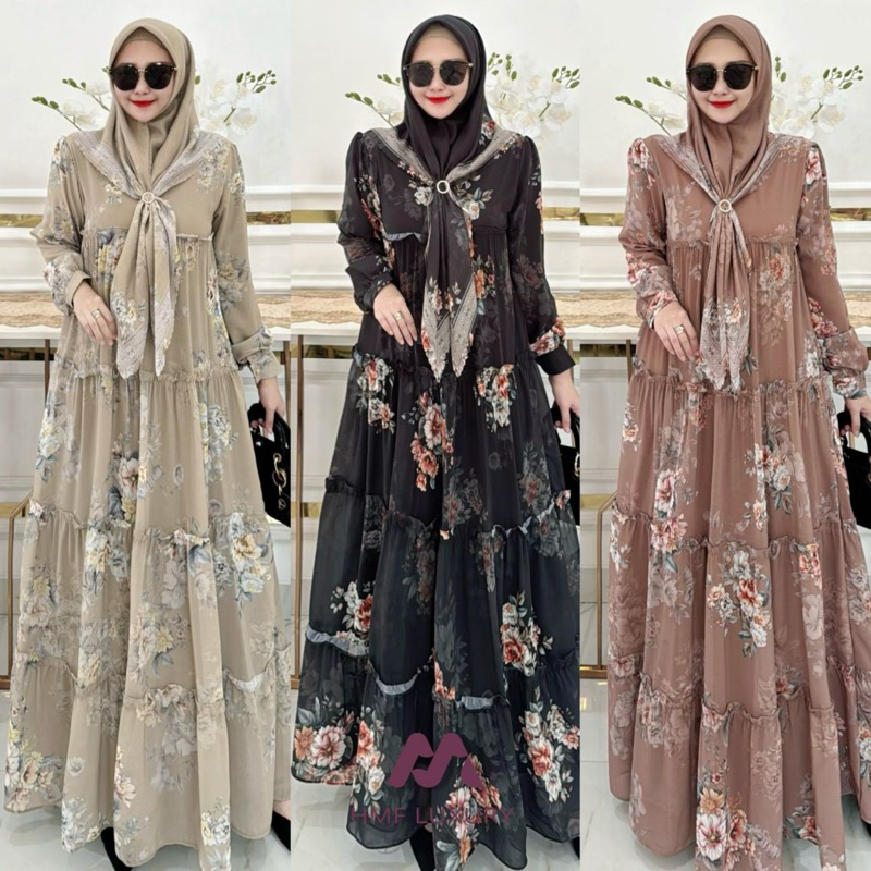 HMF Luxury Rubina dress set hijab - Rubina dress set hijab - HMF luxury