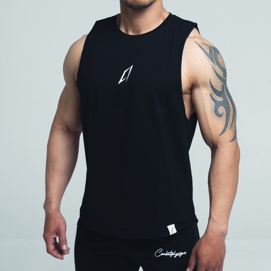 Combat Physique - Signature Deep Cut Tank - Baju Gym Kaos Olahraga Fitness Pria Sportswear