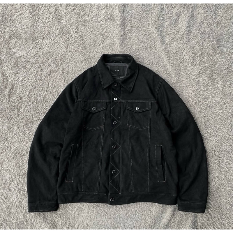 Zara Man Suede Trucker Jacket