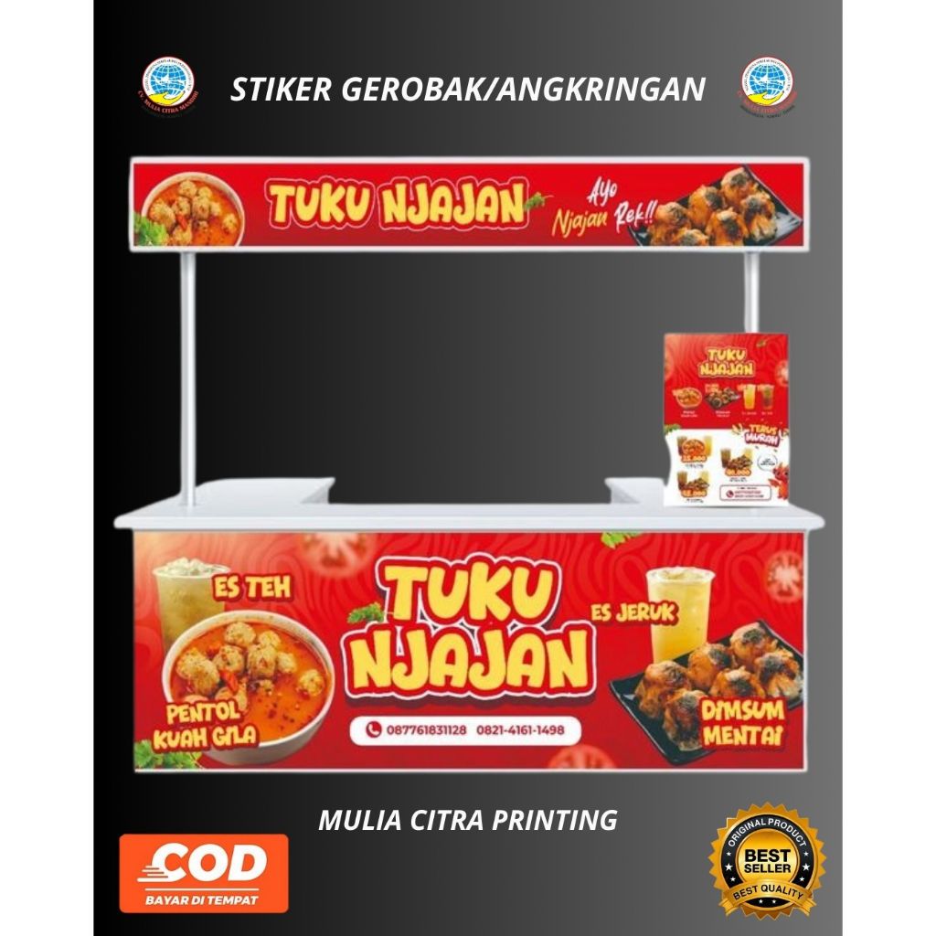 

CETAK STIKER GEROBAK / ANGKRINGAN CUSTOM GRATIS DESAIN