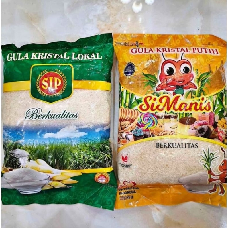 

Gula kristalKemasan1kg berat gula 800gr