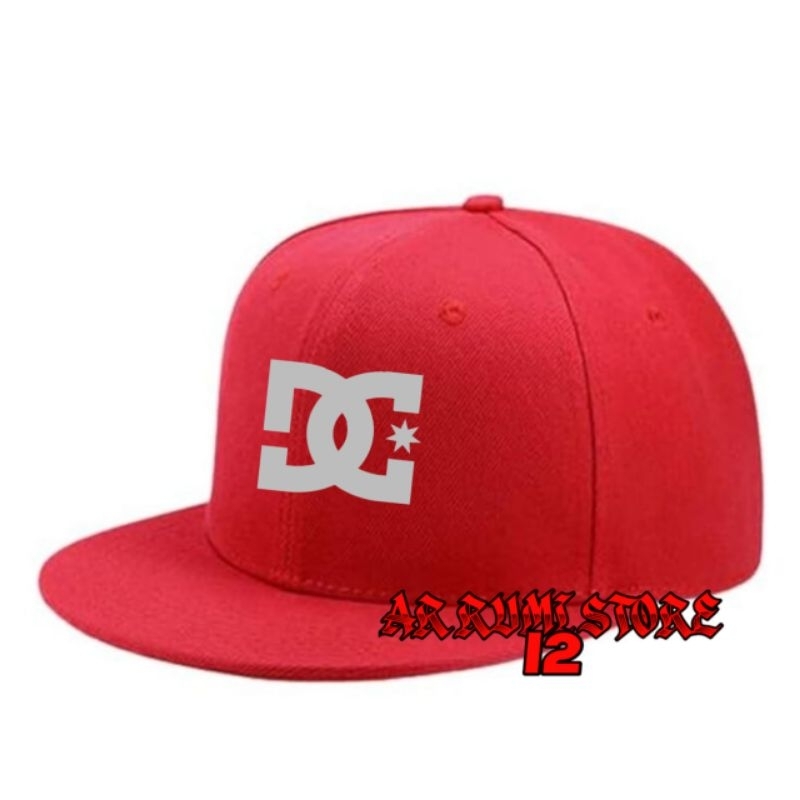 Jual topi snapback topi hiphop topi distro logo DC REGLECTIF-BAYAR DI TEMPAT
