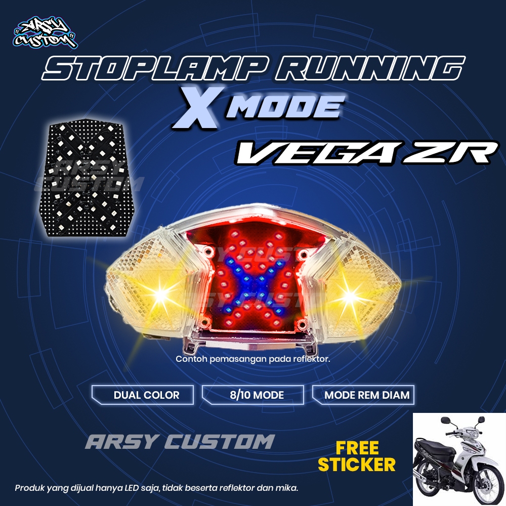 Lampu Rem Vega ZR X Running Mode 8 10 Otomatis Manual Lampu LED Aksesoris Variasi