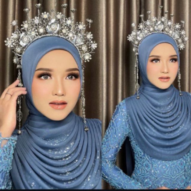 ​[PREMIUM] Suntiang Pengantin Hijab Modern Gold & Silver - Mahkota Bando Pengantin Terbaru Kaisna Of