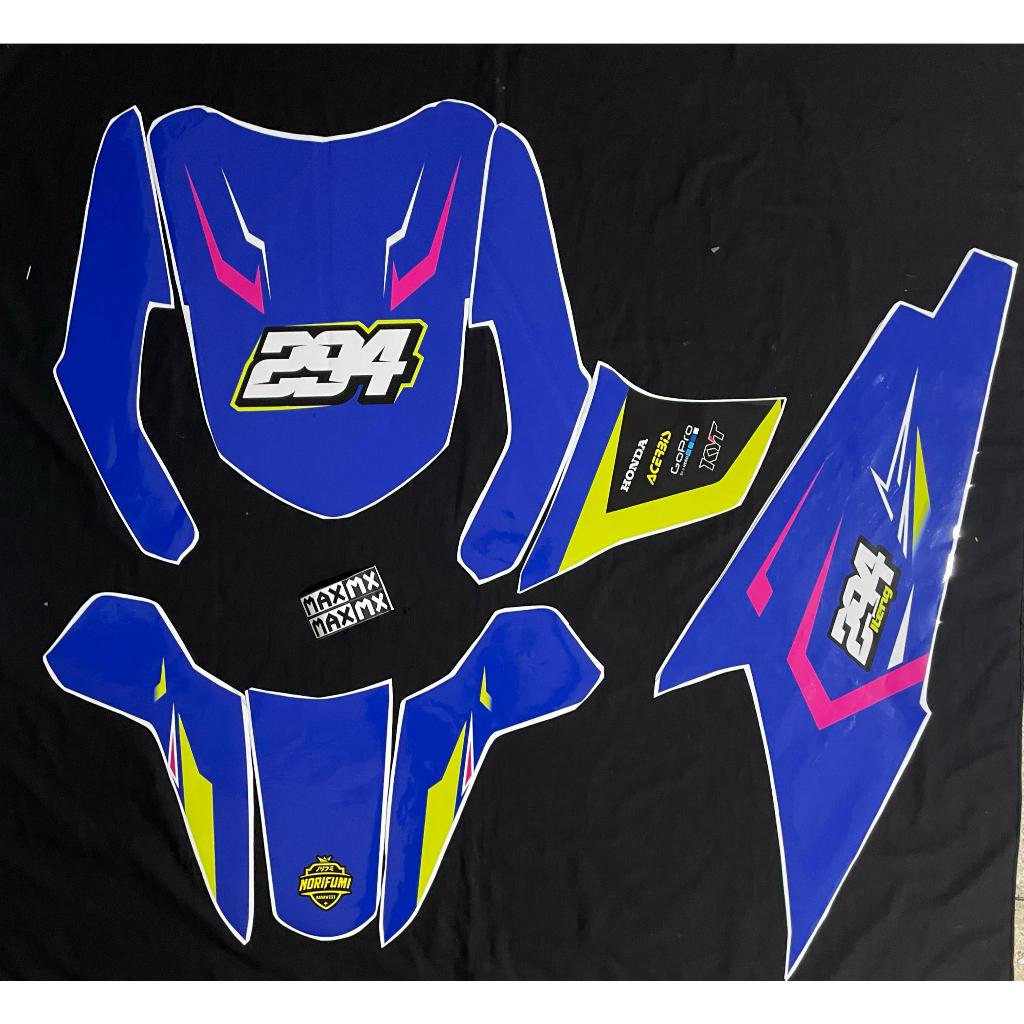 DECAL STIKER BEAT KARBU DEKAL VARIASI STRIPING CUSTOM FULLBODY RACING BIRU