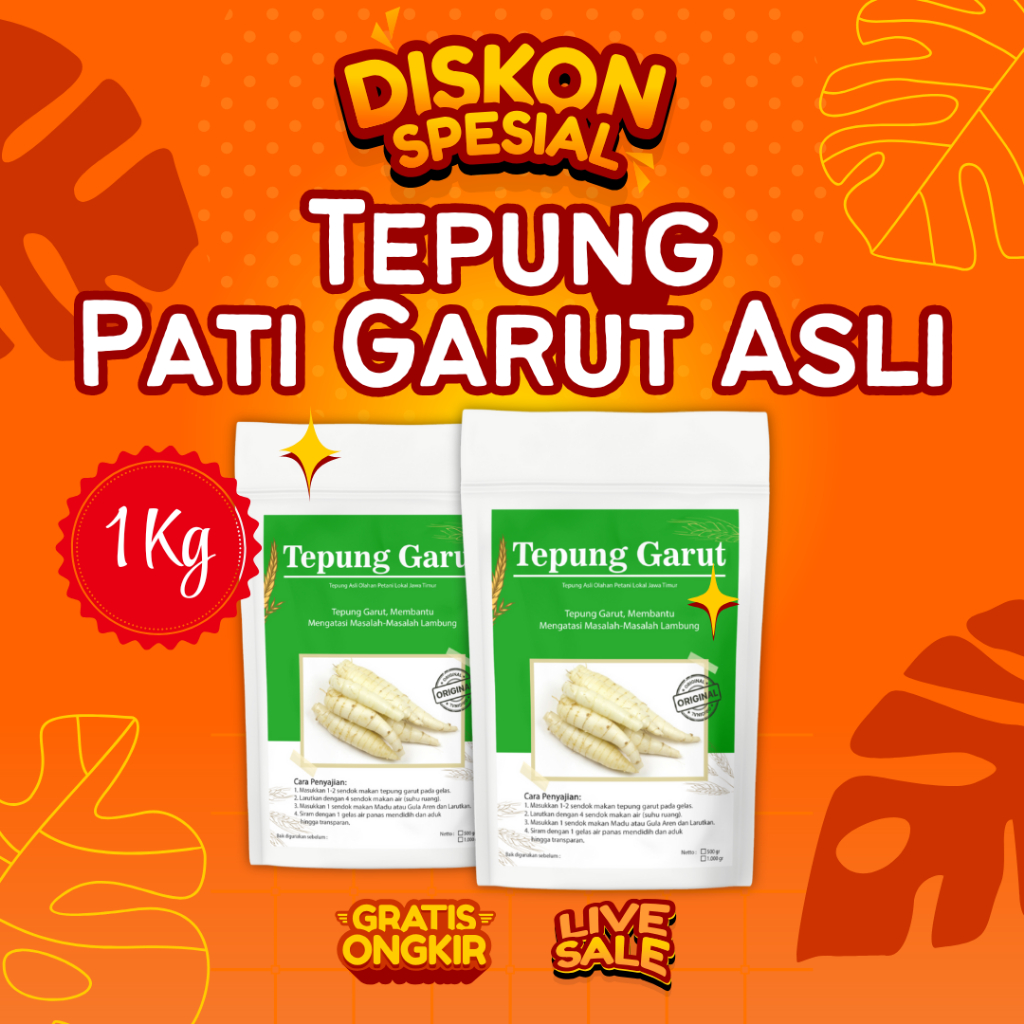 

TEPUNG PATI GARUT ASLI TEPUNG GARUT UNTUK ASAM LAMBUNG TEPUNG GARUT ASLI PATI GARUT