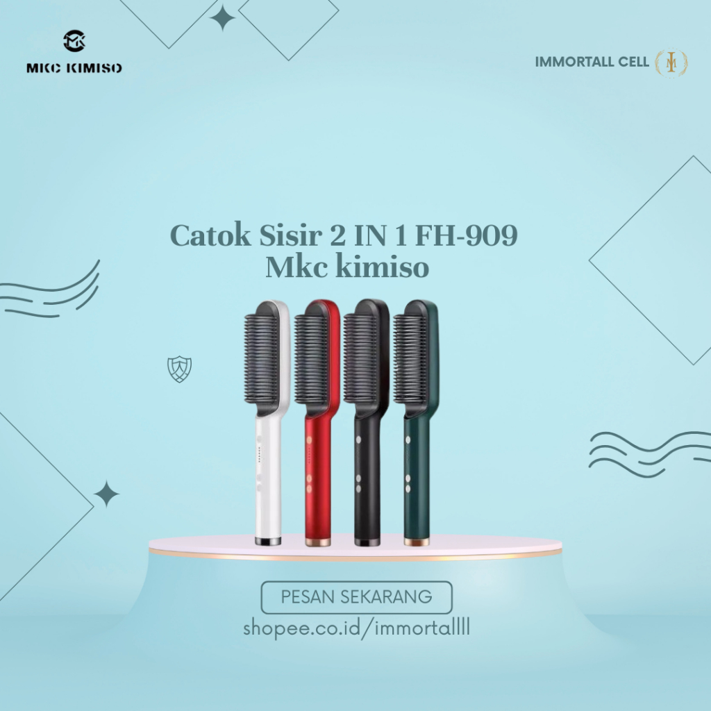 FH909 HQT-908 Sisir Catokan Sisir Pelurus Rambut Catok Rambut 2 in 1, IMMORTALL CELL