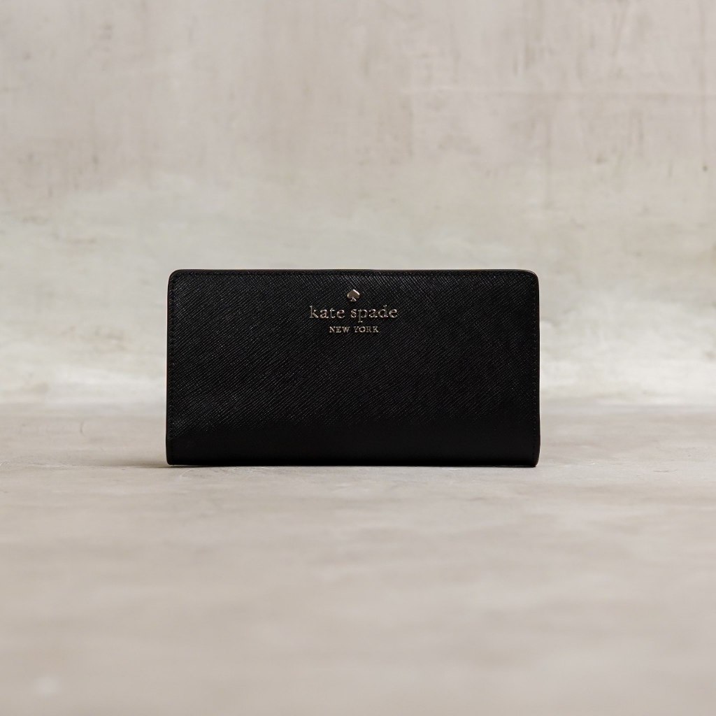 Dompet KATE SPADE HALF GHW BLACK BIFOLD LONG WALLET 100% ORIGINAL