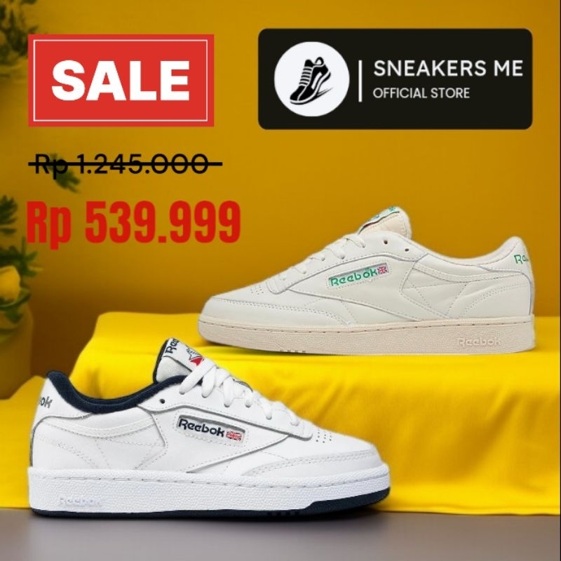 Reebok Club C 85 Vintage White Navy & Chalk Papper White Green