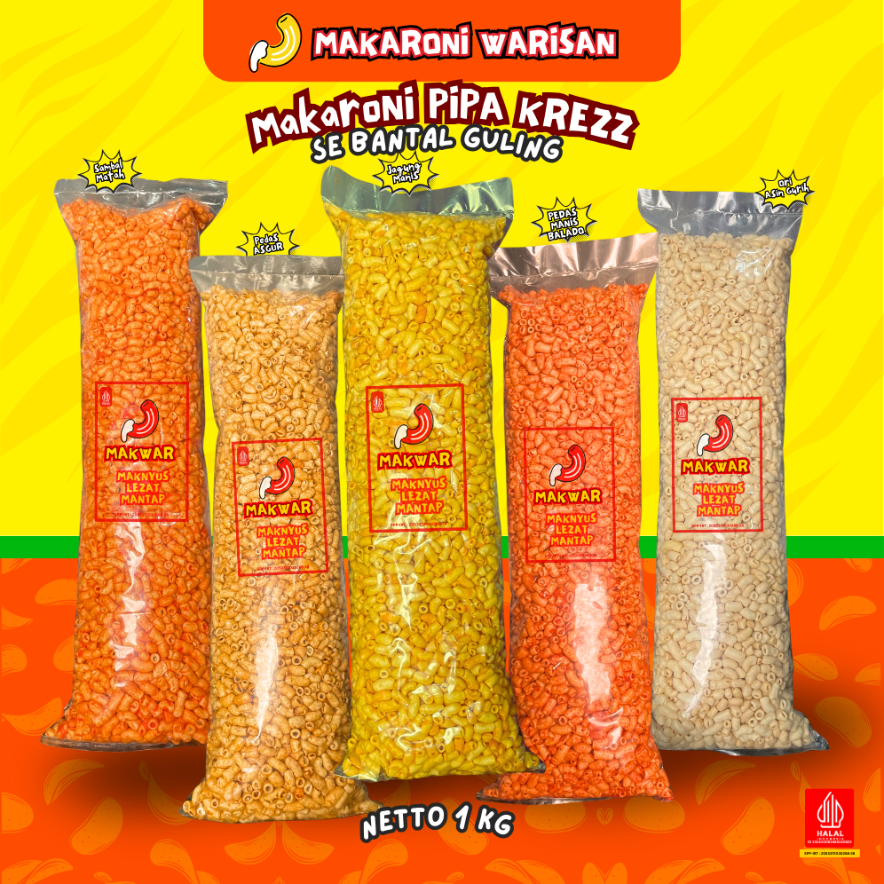 

(1 Ball) KERUPUK MAKARONI BANTAT (1kg) - MAKARONI KREZZ JAGUNG MANIS PEDAS