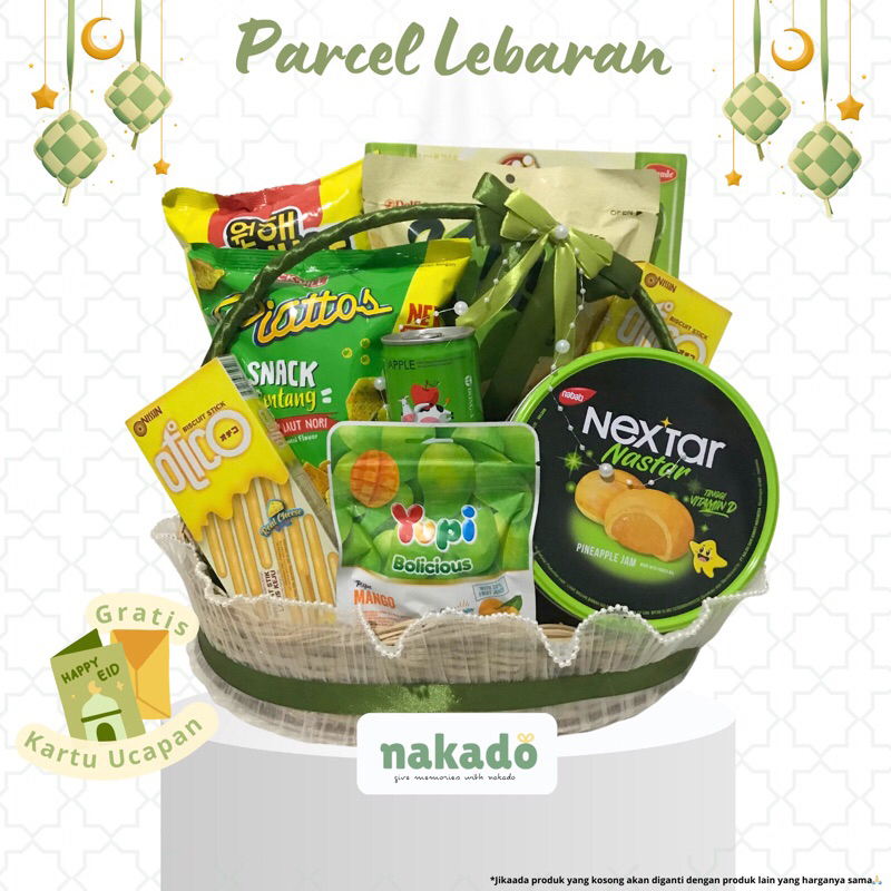 

PARCEL LEBARAN PREMIUM NAKADO / FREE KARTU UCAPAN / PARCEL MURAH START 65RB / HAMPERS LEBARAN / PARSEL IDUL FITRI/ PARCEL CUSTOME