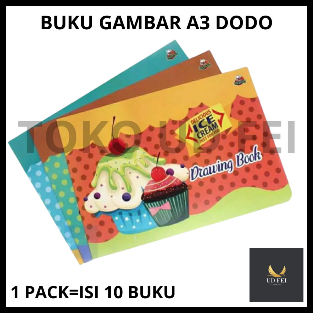 

(1 PACK = ISI 10 BUKU) Buku Gambar a3 DODO / Buku Gambar besar/ Drawing BOOK DODO A3