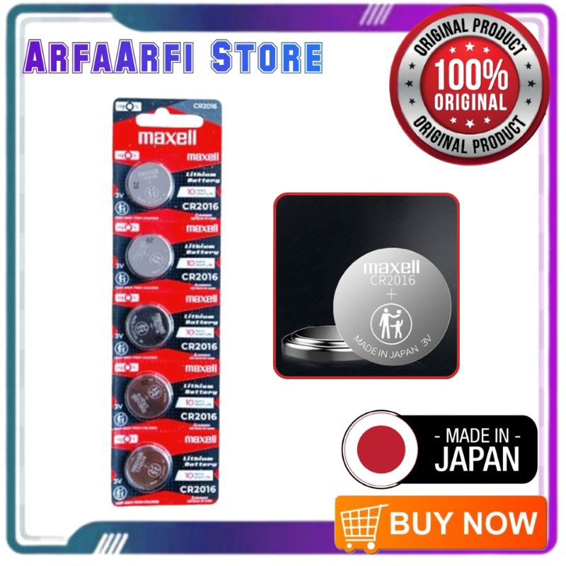 Baterai Koin CR2016 Maxell 3Volt Original Japan Quality