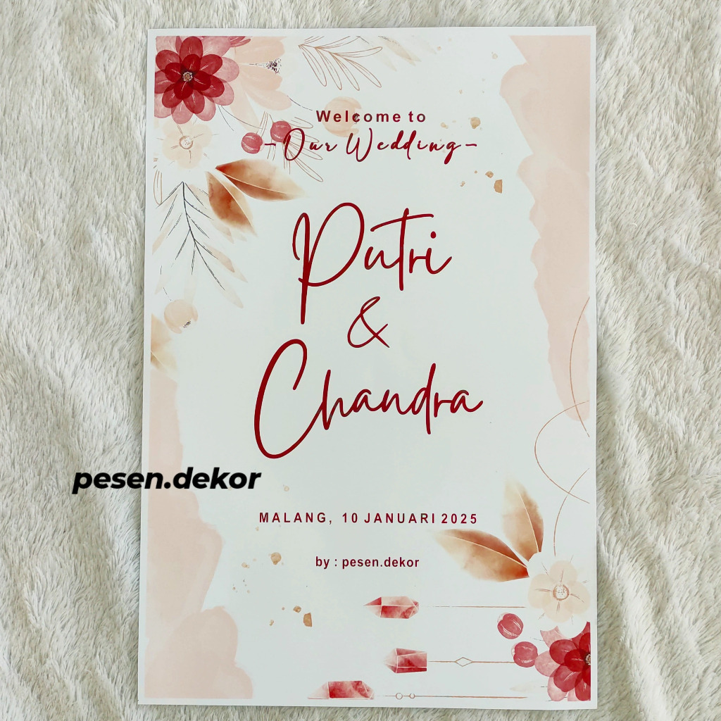 Tulisan Welcome Sign | Happy Wedding | Engagement | Tasyakuran Khitan | Aqiqah | Tulisan Acara | Sta