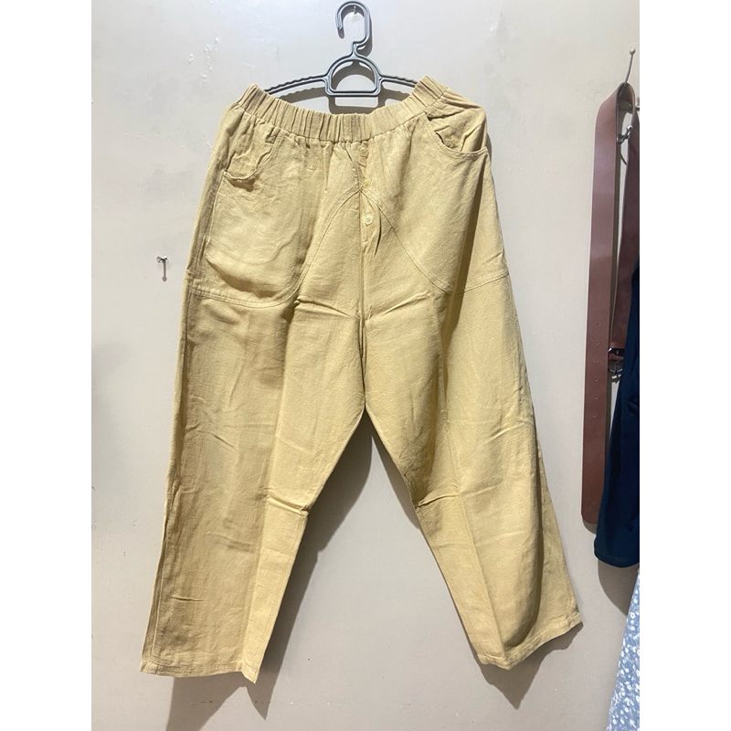 preloved celana kulot wanita cewek rubylicious mustard kuning cantik