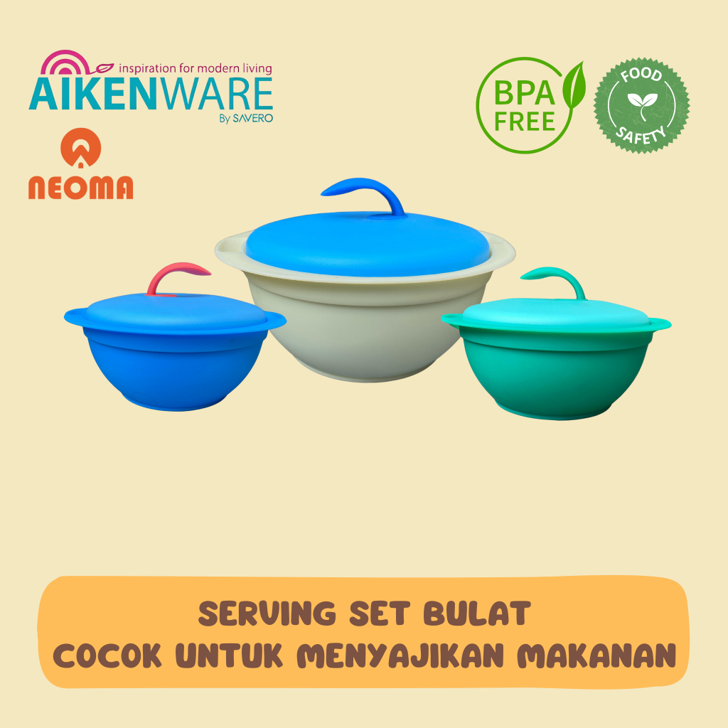 NEW Serving Bulat AIKENWARE X NEOMA Original Wadah Sayur Multifungsi Premium