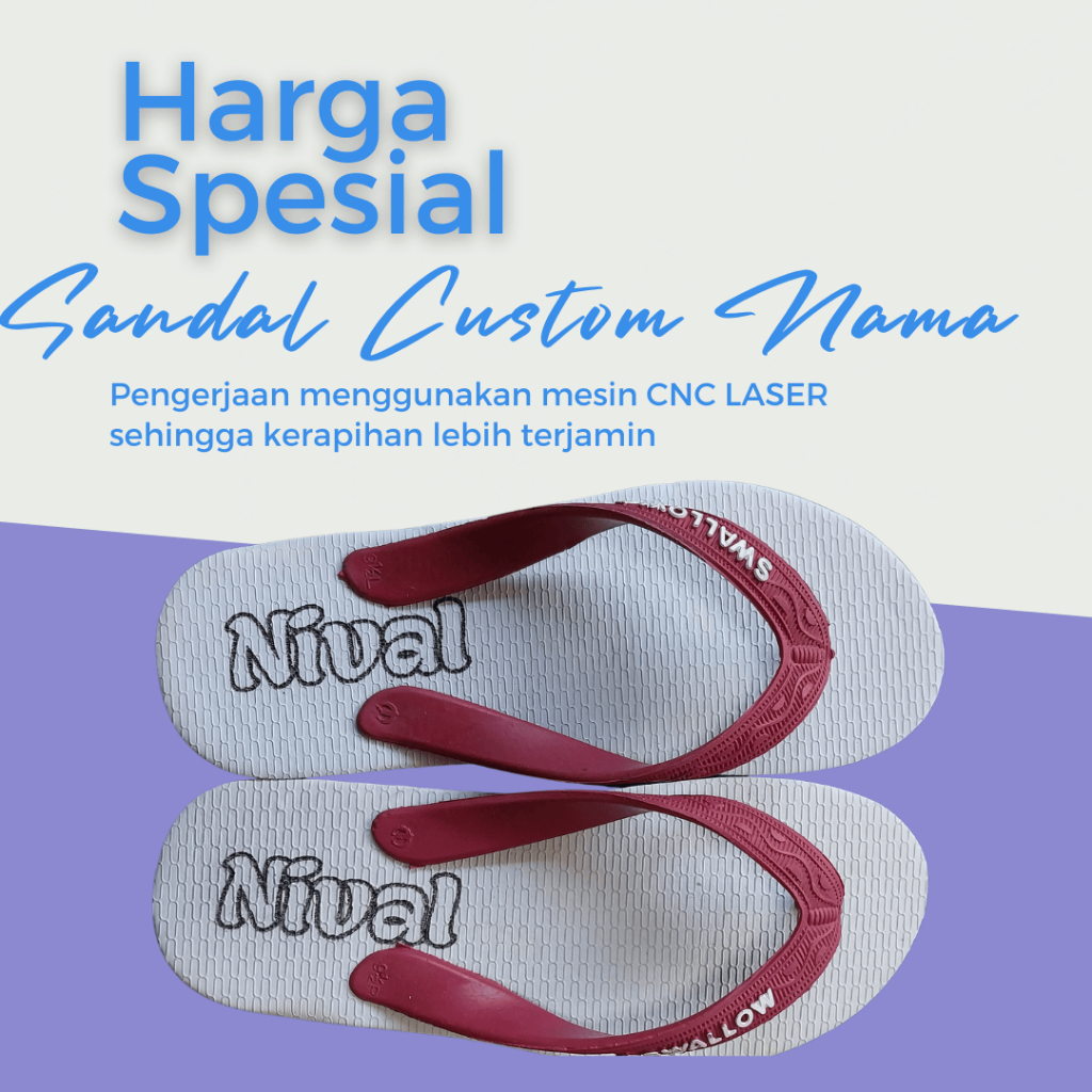 SANDAL CUSTOM /SANDAL UKIR NAMA/SANDAL UKIR LASER