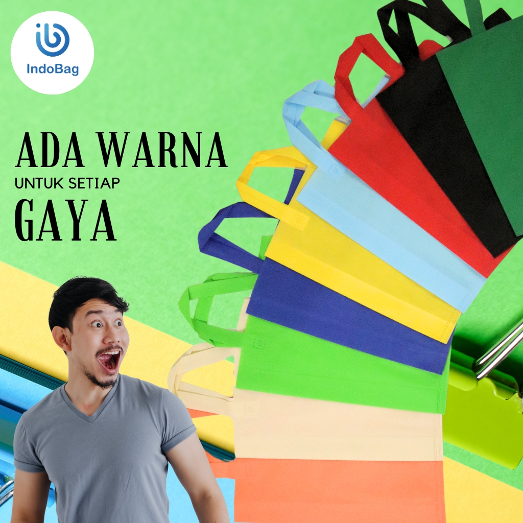 TAS KAIN SPUNBOND HANDLE MEREK INDOBAG LUSINAN / TAS KAIN SPUNBOND 25X35 / TAS KAIN SPUNBOND 30X40 /