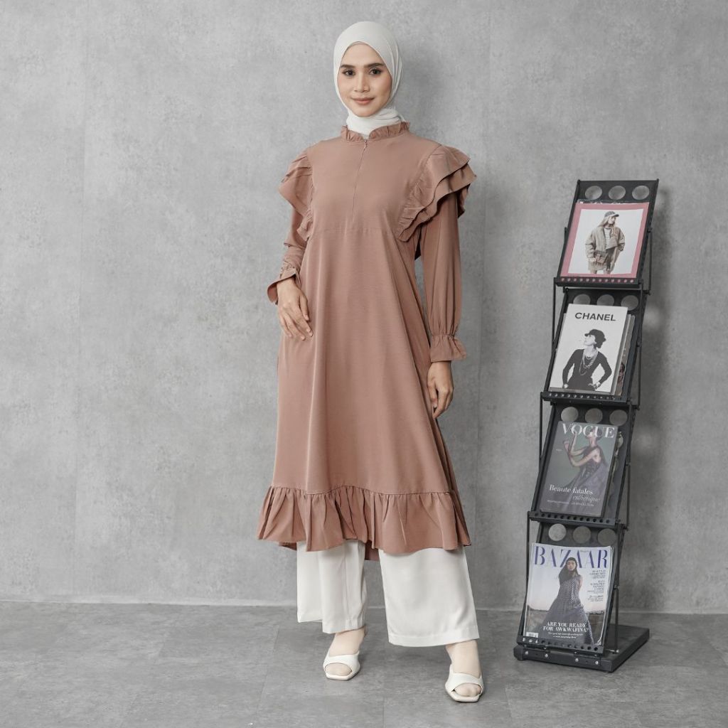 Midi Dress Muslim Busui Friendly dan Wudhu Friendly